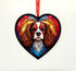 Cavalier King Charles Spaniel Stained Glass Effect Heart Suncatcher